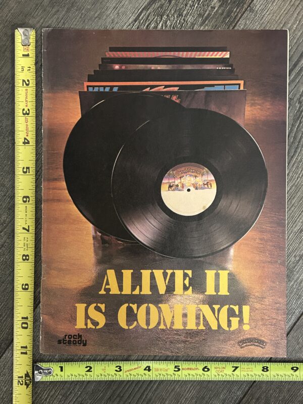 KISS Ad Advert Alive 2 Album Is Coming Teaser Vinyl Record Vintage Kiss Aucoin