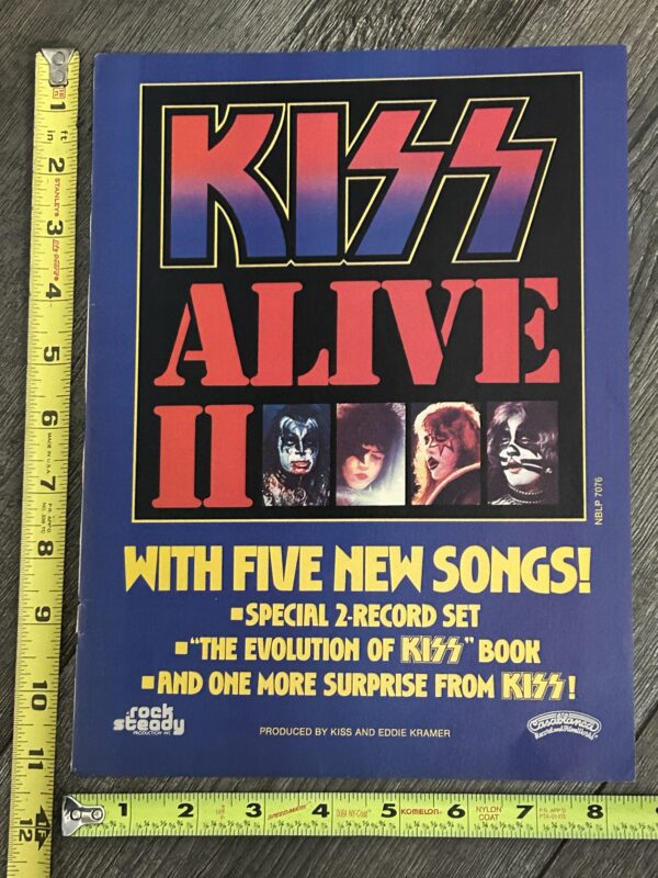 KISS Ad Advert Alive 2 Album Vinyl Record Set NBLP7076 USA Vintage Kiss Aucoin B