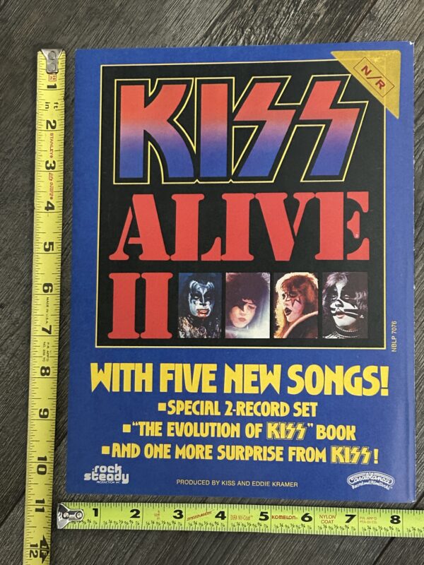 KISS Ad Advert Alive 2 Album Vinyl Record Set NBLP7076 USA Vintage Kiss Aucoin C