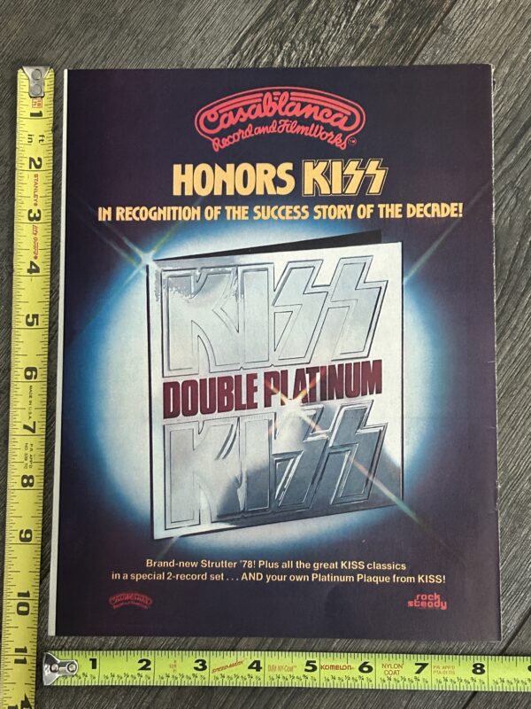 KISS Ad Advert Double Platinum Album Vinyl Record Set 1978 Vintage Kiss Aucoin A