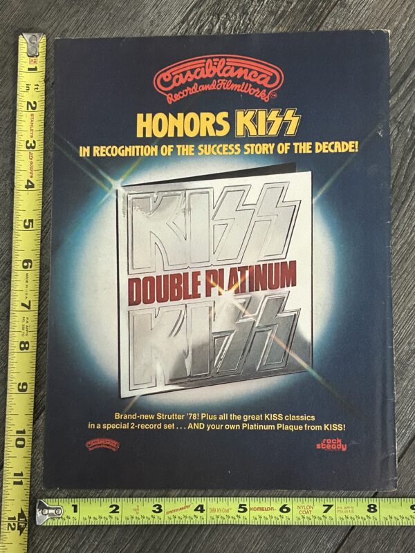 KISS Ad Advert Double Platinum Album Vinyl Record Set 1978 Vintage Kiss Aucoin B