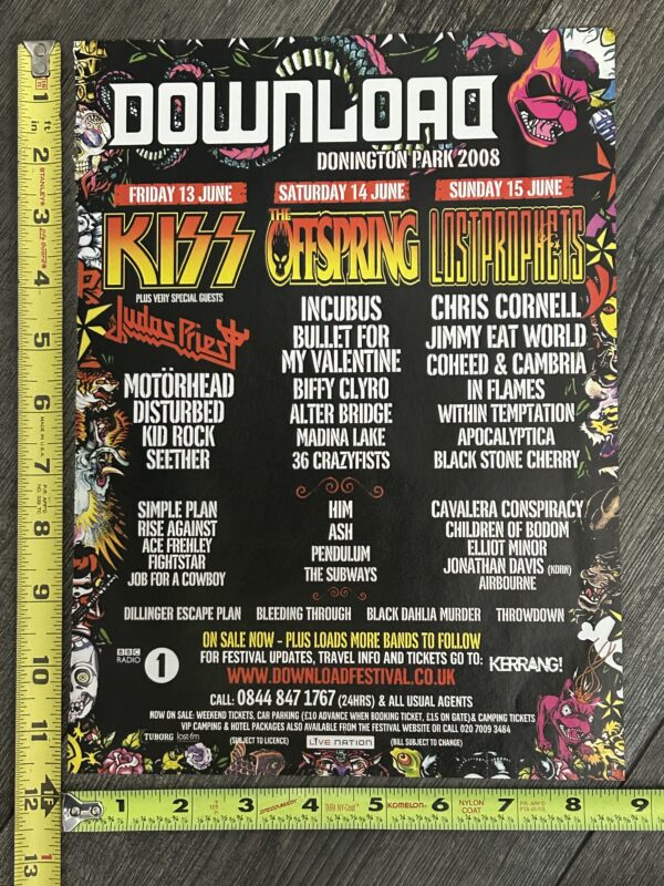 KISS Ace Frehley Concert Ad Advert Download Festival Donington England 2008 UK