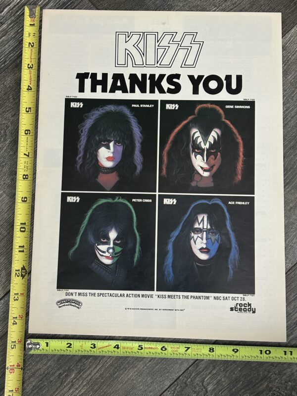 KISS Ad Advert 1978 Solo Albums Kiss Thanks You Vintage Kiss Aucoin 11x14.5