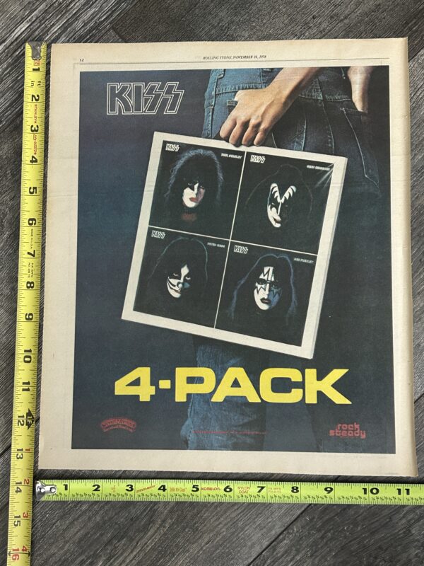 KISS Ad Advert 1978 Solo Albums 4 Pack Vinyl LP Vintage Kiss Aucoin 11.5x13.5