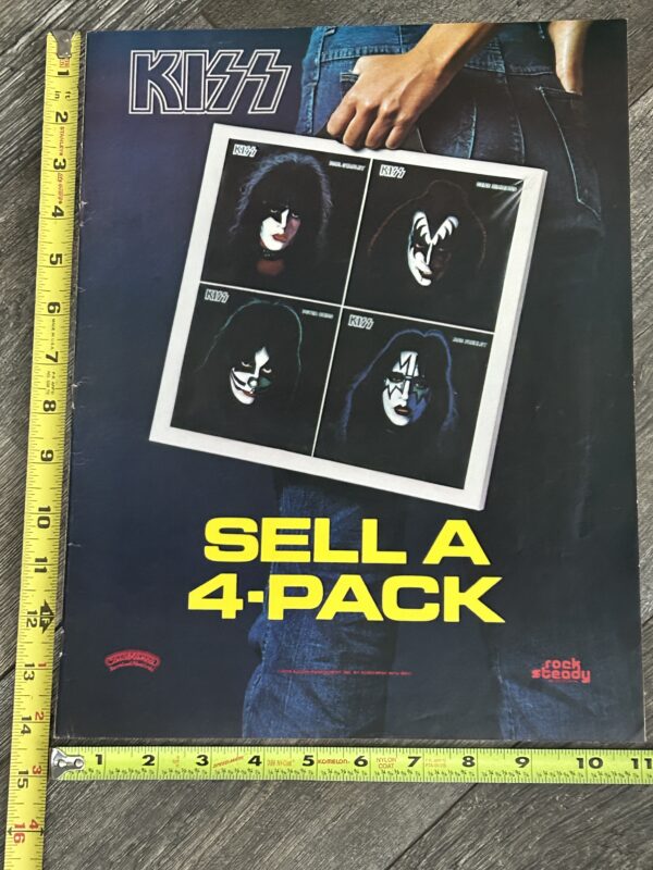 KISS Ad Advert 1978 Solo Albums Sell A 4 Pack Vinyl Vintage Kiss Aucoin 11x14.5