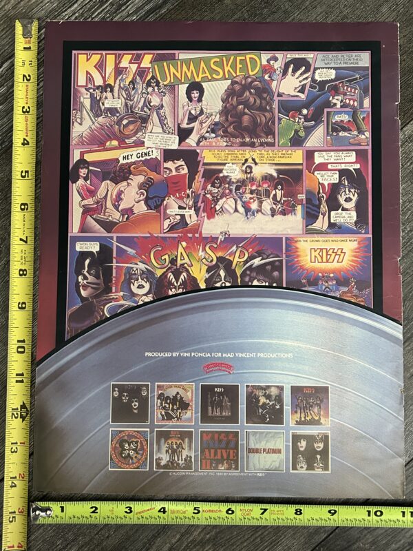 KISS Ad Advert Unmasked Album Vinyl Catalog 1980 Vintage Kiss Aucoin 11x14.5