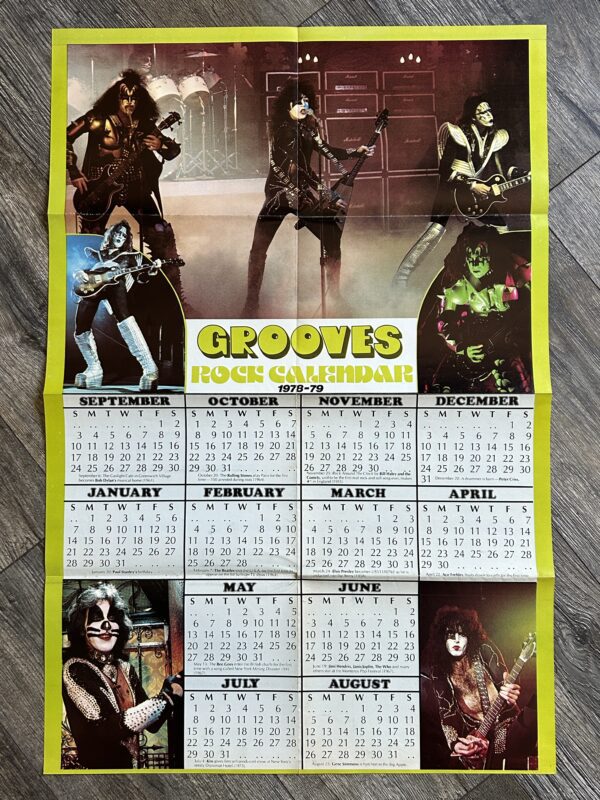 KISS Poster Centerfold Grooves Calendar 1978 1979 Vintage Kiss Aucoin 20x31