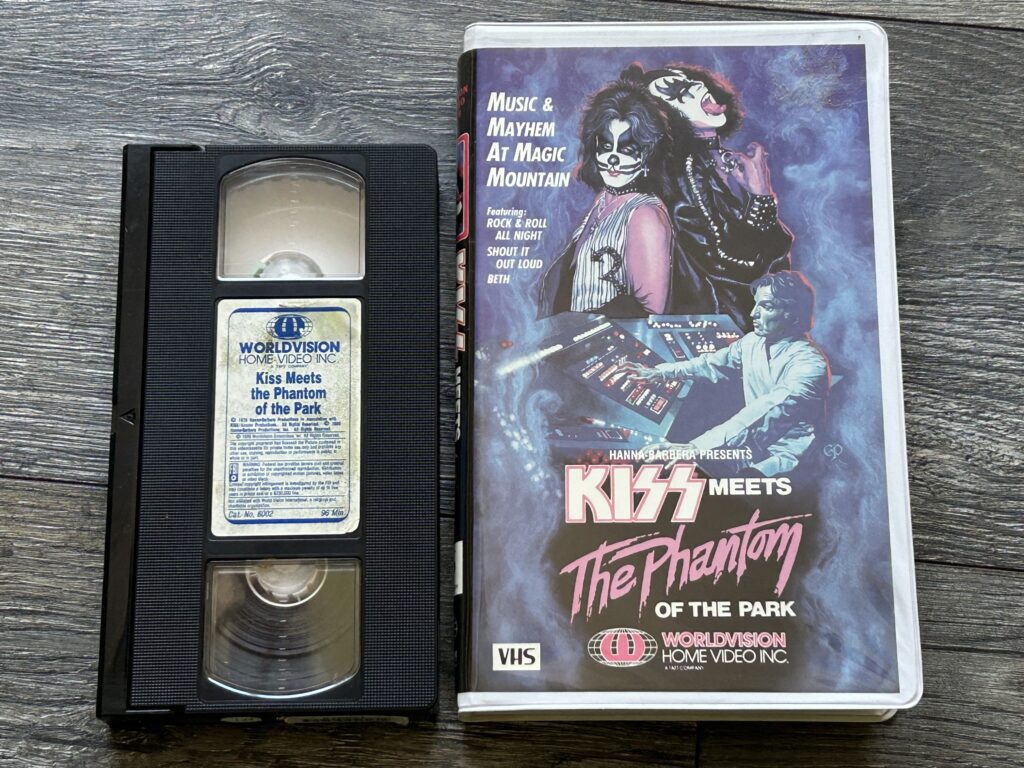 KISS VHS Video Tape Kiss Meets The Phantom CLAMSHELL CASE Vintage Kiss Aucoin