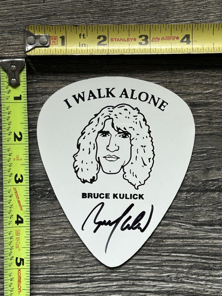 KISS Guitar Pick Large BRUCE KULICK Signed Autograph I Walk Alone Vintage Kiss