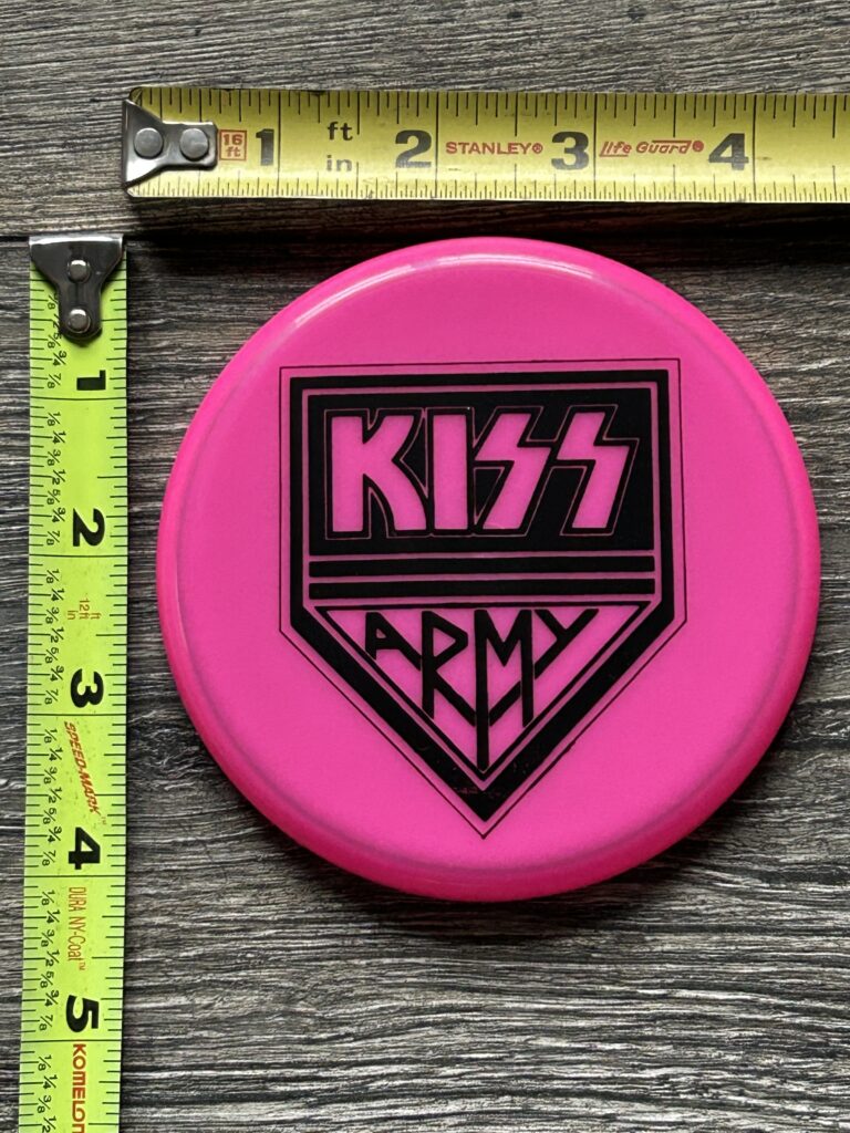 KISS Mini Frisbee 4" Toy Kiss Army Shield Logo Pink Black Vintage Kiss 1980's