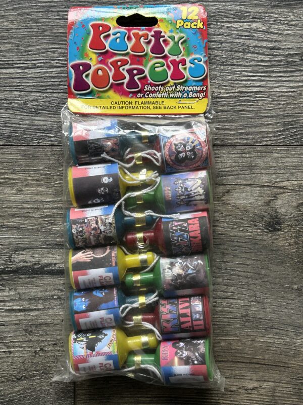 KISS Party Poppers Set Sealed 2001 Chikara Killers 1970's Albums Vintage Kiss