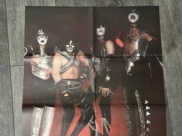 KISS Poster Centerfold Love Gun Band On Cubes Pose Vintage Kiss Aucoin 21x31 B