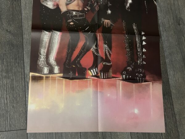 KISS Poster Centerfold Love Gun Band On Cubes Pose Vintage Kiss Aucoin 21x31 B - Image 3