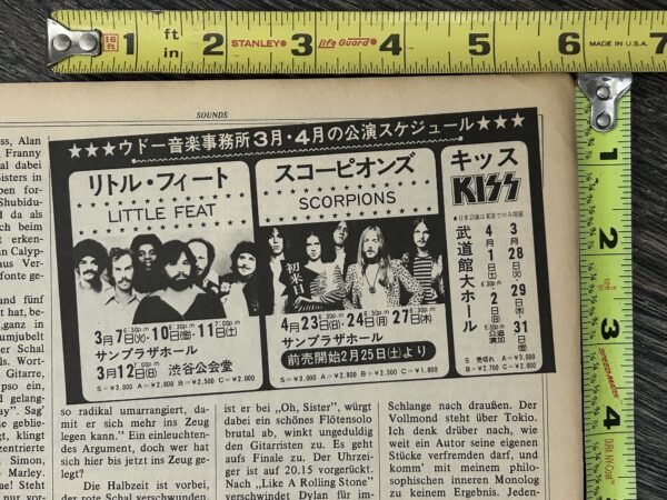 KISS Concert Ad Advert Alive 2 Japan Tour Japanese 1978 Vintage Kiss Aucoin