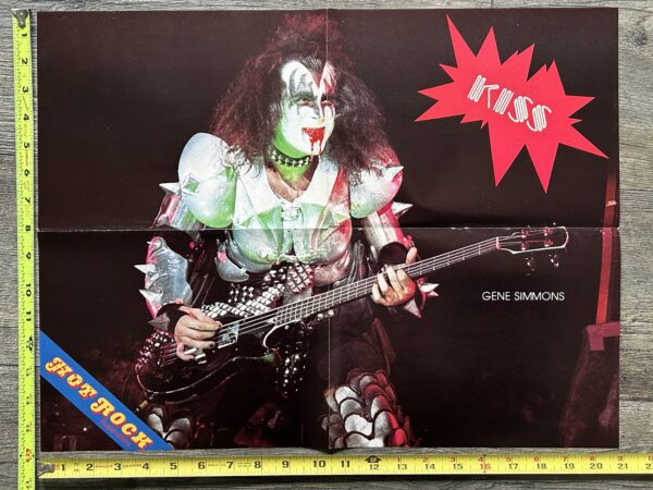 KISS Poster Centerfold GENE SIMMONS Destroyer Tour Blood Vintage Kiss Aucoin