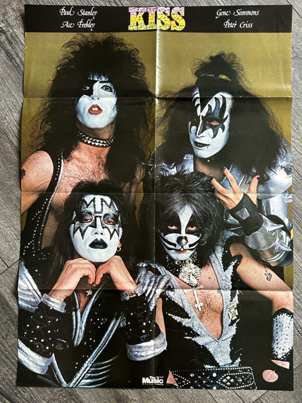 KISS Poster Centerfold Rock And Roll Over Yellow Japan Japanese Vintage Aucoin