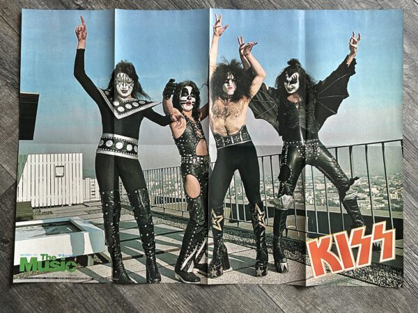 KISS Poster Centerfold Hotter Than Hell Rooftop Japan Vintage Kiss Aucoin 20x28