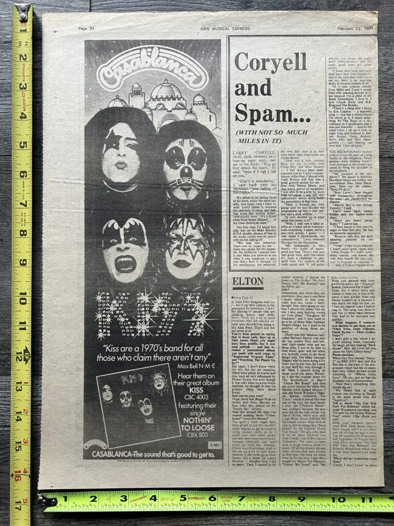 KISS Ad Advert Debut Album EMI UK Nothin' To Lose Single Vintage Kiss Aucoin