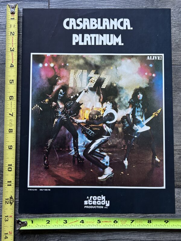 KISS Ad Advert Alive Vinyl Record Casablanca Platinum Vintage Kiss Aucoin 9.5x13