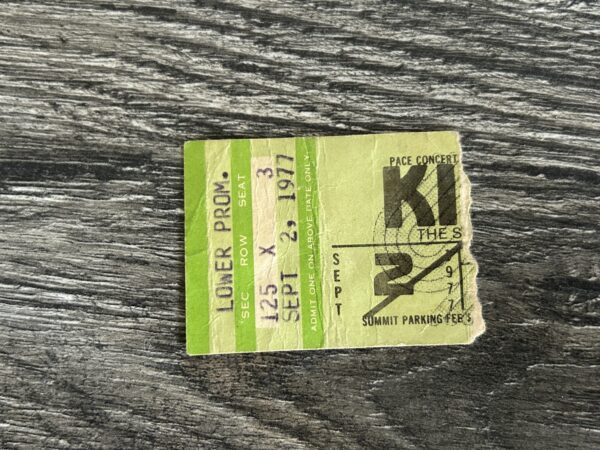 KISS TICKET STUB Houston 9/2 1977 Love Gun Concert Tour Vintage Kiss Aucoin