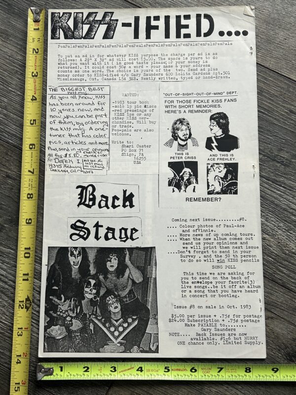 KISS Fanzine Magazine The Oath 7 1983 Creatures Of The Night Canada Vintage Kiss - Image 2