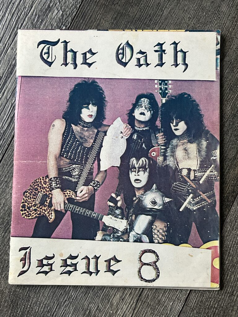 KISS Fanzine Magazine The Oath #8 Oct 1983 Lick It Up Canada Vintage Kiss