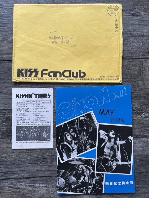 KISS Fanzine Magazine C'Mon #17 1978 Envelope Japan Japanese Vintage Kiss Aucoin