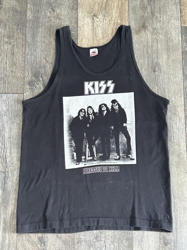 Kiss Vintage Shirt Tank Top Dressed To Kill Large Vintage Kiss Memorabilia 1990's