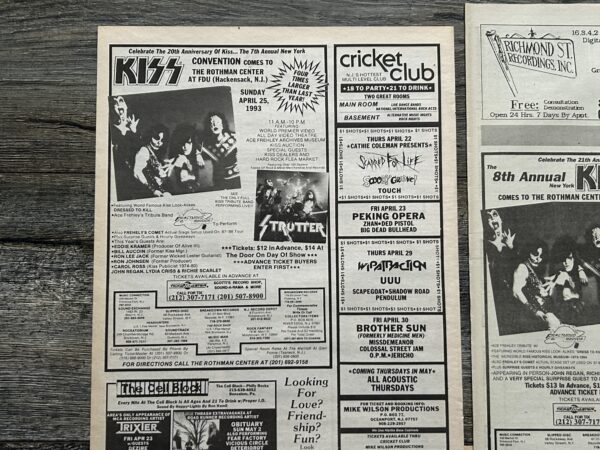 KISS Ad Advert NY Kiss Convention 1st-10th Annual 1987-1996 Vintage Kiss Aucoin - Image 7