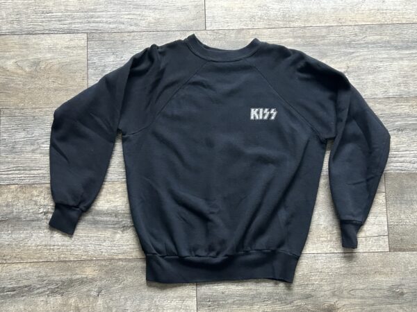 Kiss Vintage Sweatshirt Crewneck Classic Silver Logo Vintage Kiss Memorabilia