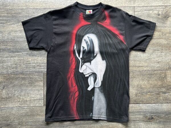 KISS Vintage T-Shirt GENE SIMMONS Airbrushed Art Med Vintage Kiss Memorabilia