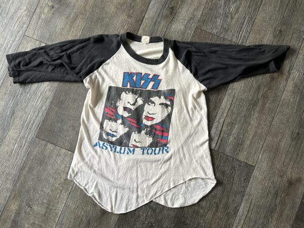 KISS Vintage Shirt Raglan Jersey Asylum Concert Tour Make-Up Faces Vintage Kiss