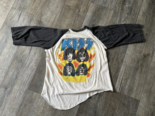 KISS Vintage Shirt Raglan Jersey Asylum Concert Tour Make-Up Faces Vintage Kiss