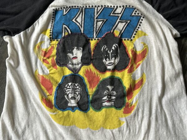 KISS Vintage Shirt Raglan Jersey Asylum Concert Tour Make-Up Faces Vintage Kiss