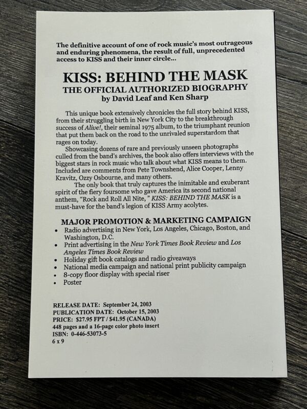 KISS Book Behind The Mask Advance Reading Uncorrected Promo Vintage Kiss Aucoin