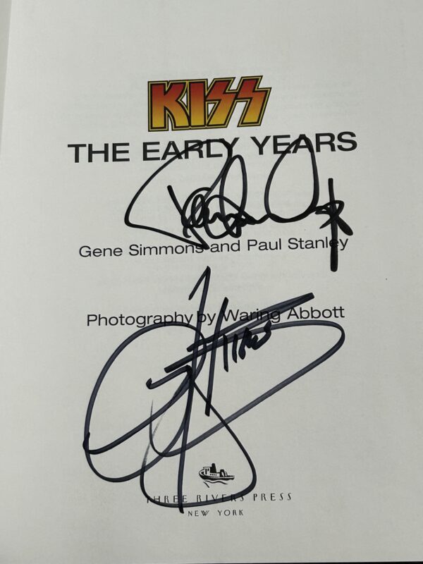 KISS Book GENE SIMMONS PAUL STANLEY SIGNED Early Years Pass Vintage Kiss Aucoin