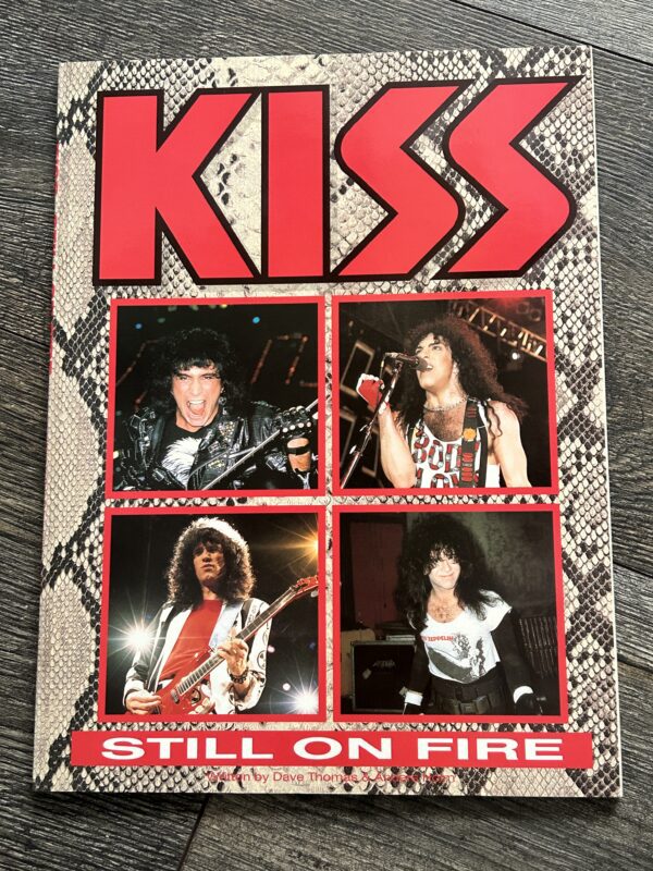 KISS Book Still On Fire UK Edition w/ Live Vinyl Guide 1988 Vintage Kiss