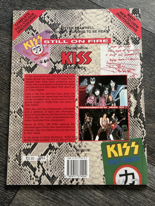 KISS Book Still On Fire UK Edition w/ Live Vinyl Guide 1988 Vintage Kiss