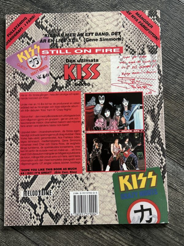 KISS Book Still On Fire Sweden Edition w/ Live Vinyl Guide 1988 Vintage Kiss