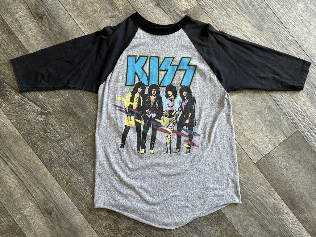 KISS Vintage Concert Shirt Raglan Jersey Asylum Tour Gray Vintage Kiss UNWORN