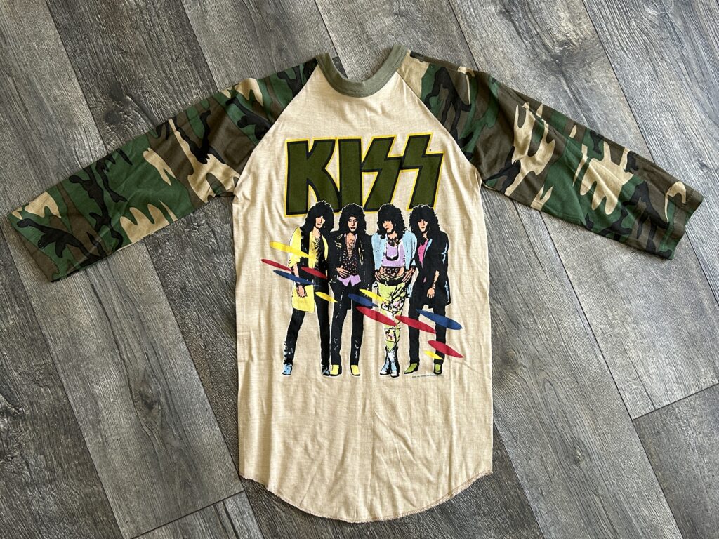 KISS Vintage Concert Shirt Raglan Jersey Asylum Tour Kiss Army Camo Vintage Kiss