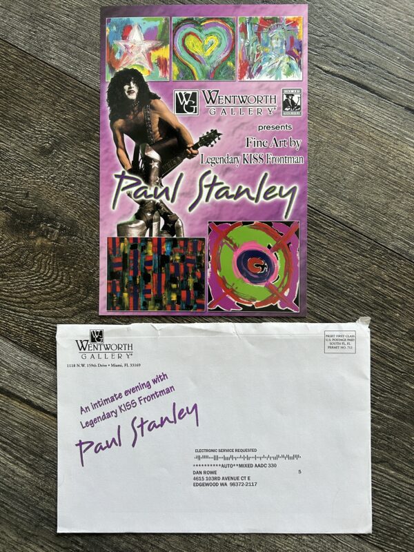 Kiss PAUL STANLEY ART Wentworth Gallery Invitation Envelope Boca Ft Lauderdale