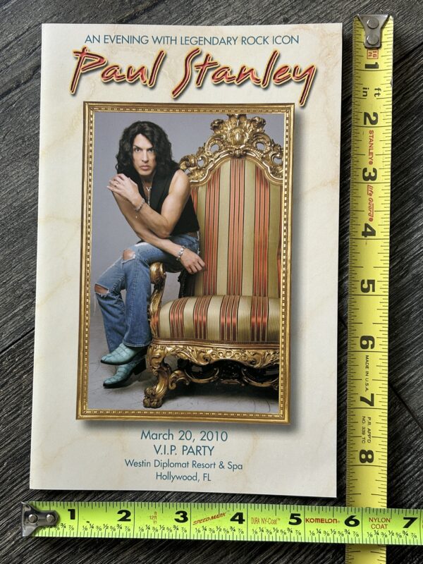 Kiss PAUL STANLEY ART Wentworth Gallery VIP Invitation Westin Hollywood FL 2010