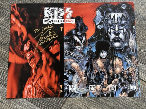 KISS Flyer Ad Advert Psycho Circus Comic SIGNED Kevin Conrad Artist Vintage Kiss