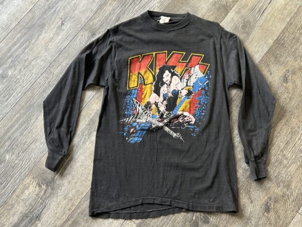 KISS Vintage Concert Shirt Slave Girl Asylum Tour Black Long Sleeve Vintage Kiss