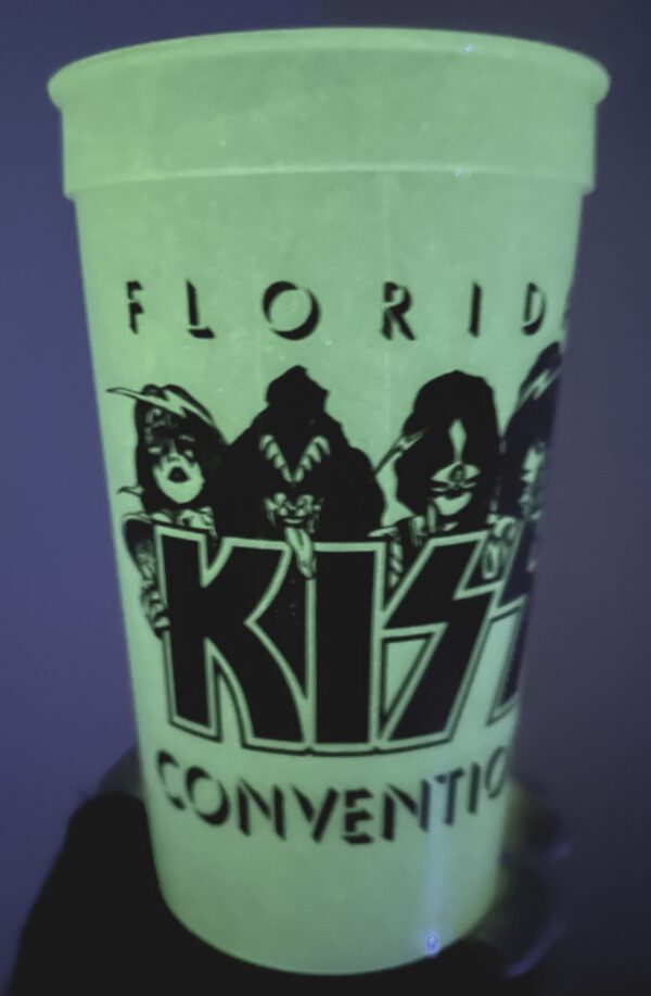 KISS Cup Florida Kiss Convention 1990's Unmasked GLOW IN THE DARK Vintage Kiss