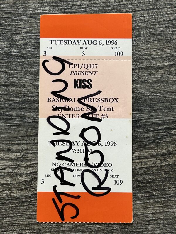 KISS Ticket Stub Pressbox Toronto Canada 1996 Reunion Concert Tour Vintage Kiss