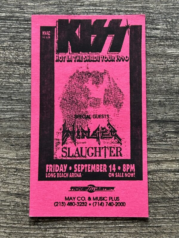 KISS Handbill Promo Card Long Beach Hot In The Shade Concert Tour Vintage Kiss