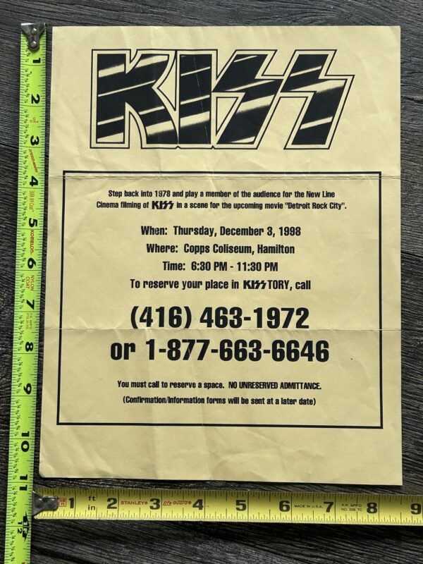 KISS Flyer Ad Detroit Rock City Movie Concert Extras Copps Canada Vintage Kiss