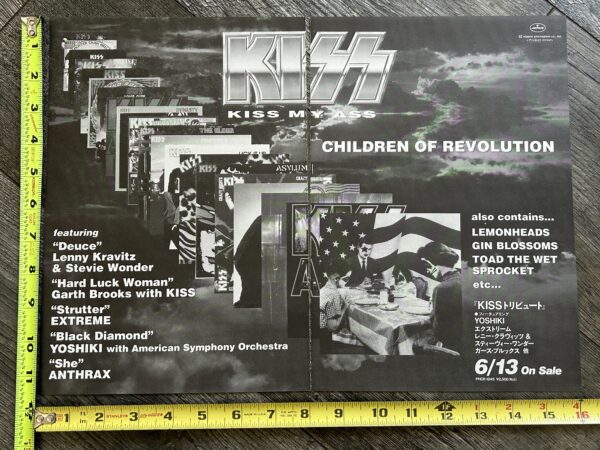 KISS Ad Advert Kiss My A** 2pg Spread Japan Japanese 11x16 Vintage Kiss